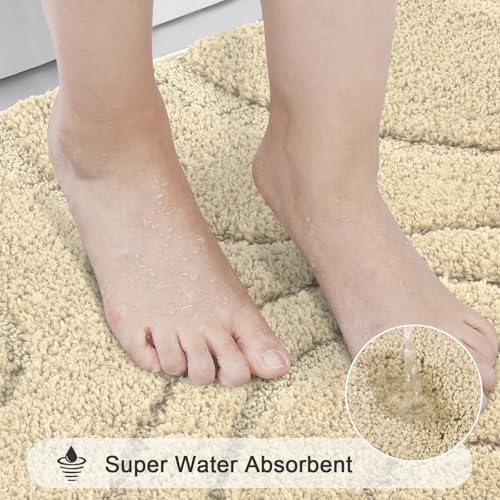 HEBE Bathroom Rugs Sets 5 Piece, Non Slip Washable Absorbent Bath Mat Set - Image 5