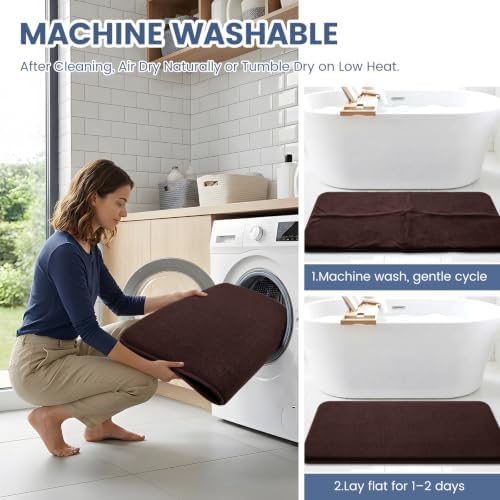 Smiry Memory Foam Bath Mat 48x32, Extra Soft Absorbent Bathroom Rugs - Image 6