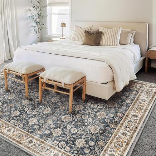 CHAMPLANT Washable Area Rug 10'x14' Boho Design Non-Shedding Easy Care Ideal for High Traffic Areas in Living Room Bedroom Office Coffee Table Kitchen Large Carpet - Image 2