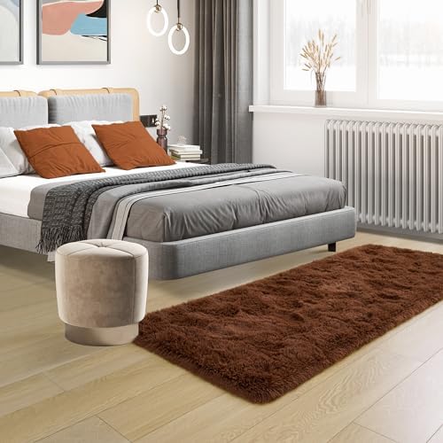 Tepook Brown Soft Runner Rugs for Bedroom 2x6 ft with Rubber Backing - Image 6