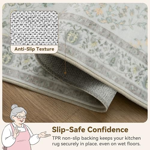 GRANNY SAYS Kitchen Rug 47"x 18", Non Slip Washable Kitchen Mat - Image 4
