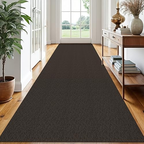 EARTHALL Washable Runner Rug, Non Slip Hall Runner, 3x14 Ft, Taupe/Coffee by Unknown