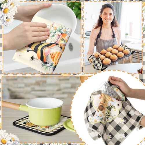 Fourluoo 10 Pcs Bee Daisy Kitchen Decor Set - Image 2
