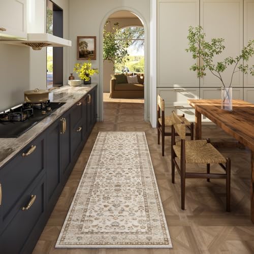 Washable Runners for Hallways Kitchen Rug: 2'6"x8' Kitchen Runner Stain Resistant Non Slip Low Pile Soft Carpet Runners for Hallways Bedroom Entryway Indoor Beside Bathroom Laundry Room - Image 2