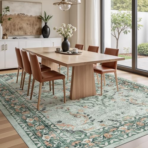 10x14 Area Rugs for Living Room, Washable Non-Slip Large Rug, Sage Green - Image 3