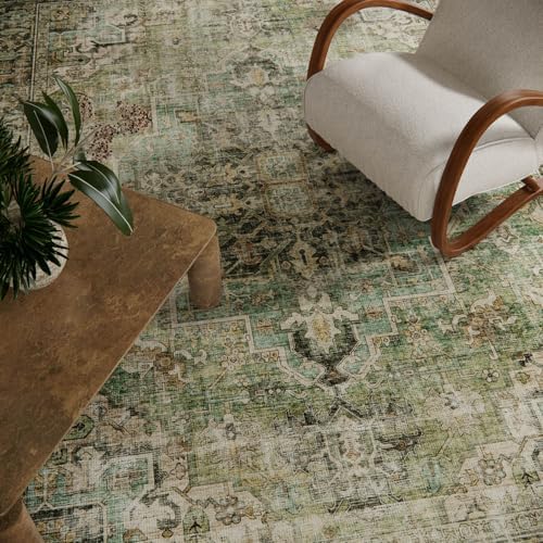 6x9 Area Rugs for Living Room: Washable Bedroom Rug Boho Vintage Rugs Stain Resistant Non Slip Low Pile Soft Lightweight Carpet for Kitchen Dining Room Farmhouse Nursery Kids Room - Image 4