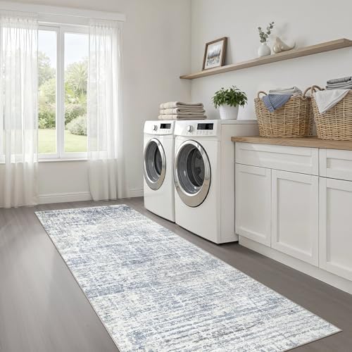 LOONGRUG Runner Rug 2x6 Machine Washable Non-Slip Kitchen Neutral Rug Blue - Image 6