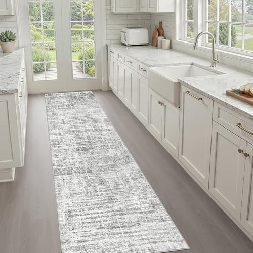 LOONGRUG Runner Rug 3x10 Machine Washable Non-Slip Neutral Modern Rug Grey by LOONGRUG
