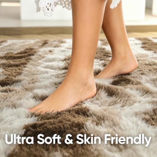 4x6 Khaki Fluffy Soft Area Rug Non-Slip for Bedroom Living Room Playroom - Image 5