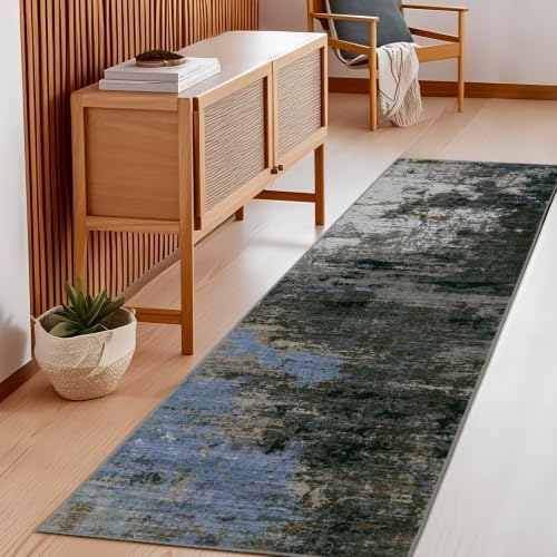 GarveeHome Washable Hallway Runner 2.5x10 Modern Kitchen Rug Gray Brown - Image 2