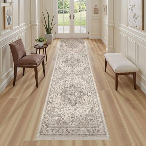 cotiled 2x10 Hallway Runner Rug for Entryway, Non-Slip Vintage, Light Brown - Image 4