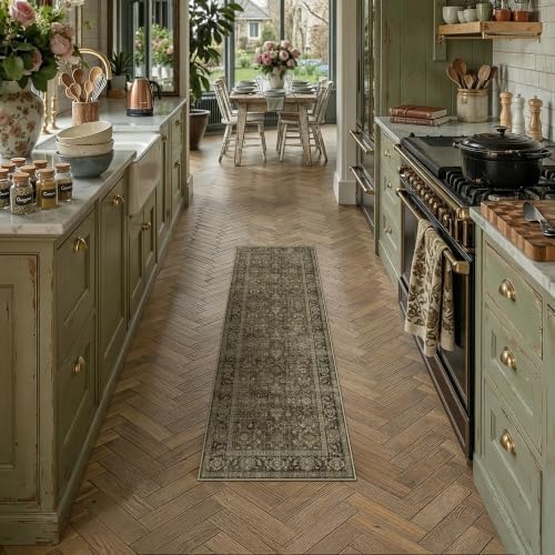 2x6 Taupe Brown Vintage Runner Rug by WondRg