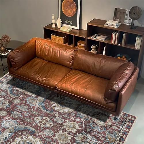 RUGSURE Washable Area Rugs - Perfect for Living Room, Bedroom, Kids Room, Nursery - Stain & Water Resistant Non-Slip, Pet & Child Friendly, Vintage Tribal Area Rugs (Rust and Blue, 6' x 9') - Image 5