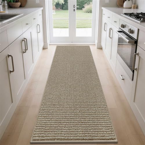 BEQHAUSE Kitchen Runner Rugs 32"x84", Kitchen Mats for Floor, Light Beige by BEQHAUSE