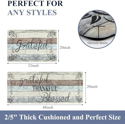 HEBE Anti Fatigue Kitchen Mat Set of 2, Cushioned Kitchen Mats for Floor - Image 5