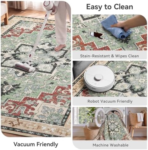 Lofus 8x10 Area Rugs for Living Room and Bedroom, Beige Washable Carpets - Image 5