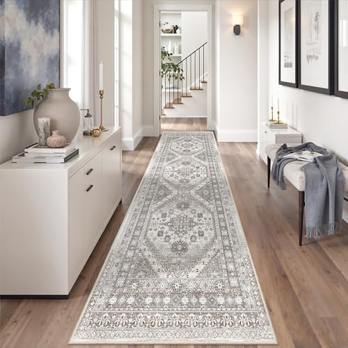 zesthome 2'6 x 8' Runner Rug Non Slip,Washable Kitchen Rugs,Brown by Zesthome