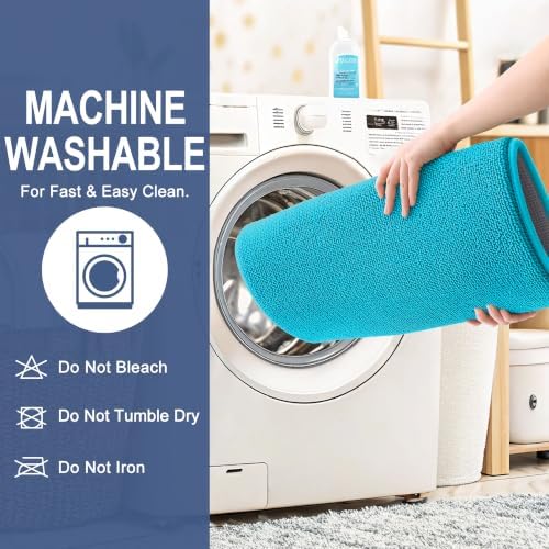 OLANLY Thick Memory Foam Bathroom Rugs 30x20, Absorbent Bath Mat, Aqua Sky - Image 6