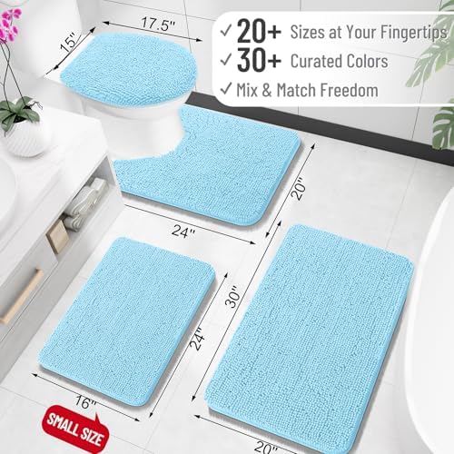 OLANLY Bathroom Runner Rugs 40x24, Extra Soft Absorbent Chenille Bath Rugs - Image 2