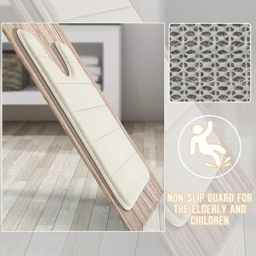 Yimobra Memory Foam Toilet Bath Mat U-Shaped, Commode Contour Rug, Soft and Comfortable, Super Water Absorbent, Non-Slip, Thick, Machine Wash Bathroom Commode Contour Rug, 24 X 20 Inches, Cream - Image 6