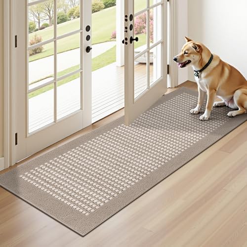 Ileading Laundry Room Runner Rug 2x5ft Non Slip Farmhouse Kitchen Floor Mats with Rubber Backing Machine Washable Indoor Doormat Low-Profile Carpet for Hallway Entryway(Beige) by Ileading