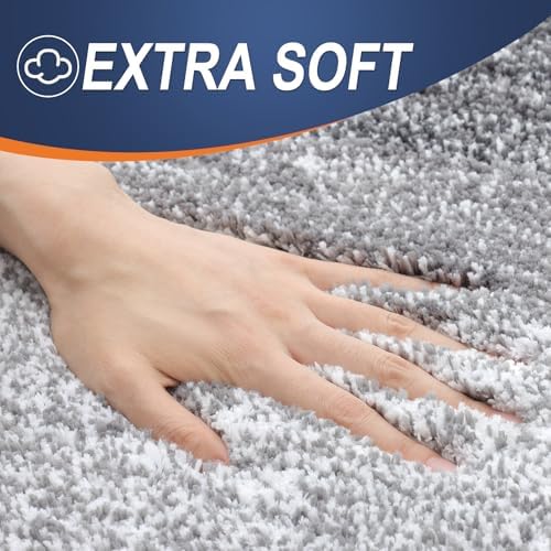 OLANLY Microfiber Bathroom Rugs Sets 3 Piece, Absorbent Bath Mats, Grey - Image 2