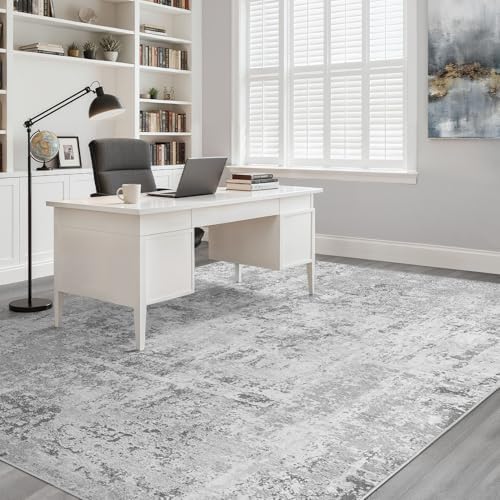 LOONGRUG 5x7 Area Rug Washable Neutral Modern Living Room Rug Light Gray - Image 7