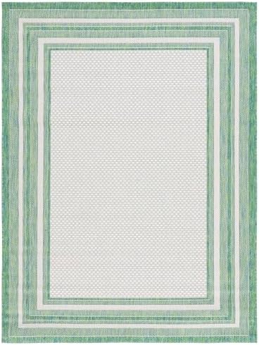 SAFAVIEH Courtyard Outdoor Area Rug 6'7"x9'6", Ivory & Green CY8475-55712 - Image 3