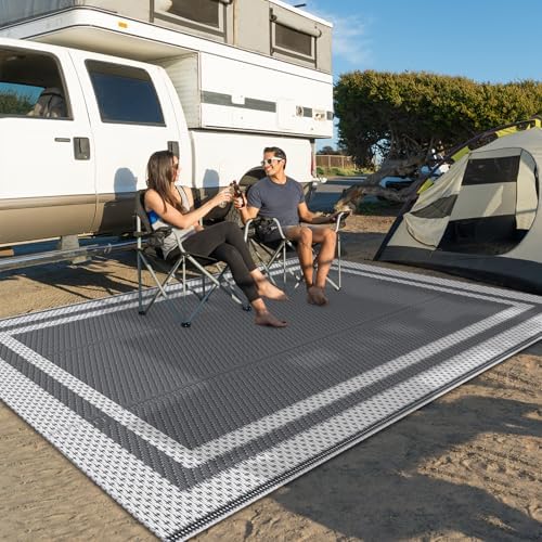 HappyTrends Outdoor Rug Portable Plastic Straw Camping Rugs for Outside RV - Image 6