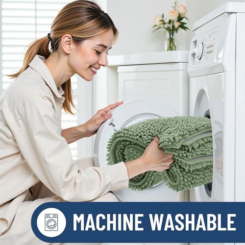 Smiry Bathroom Rugs 40X24, Luxury Chenille Extra Soft Absorbent Bath Mat - Image 6