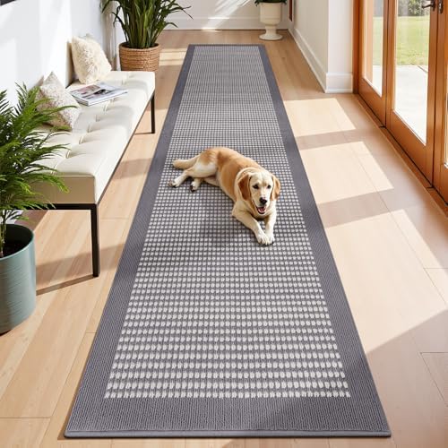 Ileading Runner Rug for Hallways 3'x14' Heavy-Duty Durable Entryway Floor Mat with Non Slip Rubber Backing Low-Pile High Traffic Carpet Machine Washable Accent Rugs for Kitchen, Living Room by Ileading