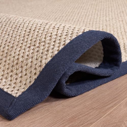 SAFAVIEH Natural Fiber Runner Rug 2'6"x6', Sisal Textured Navy NF143N - Image 5