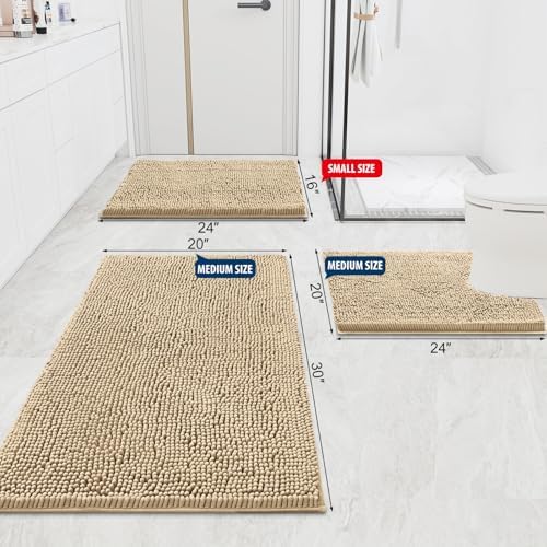 Smiry Bathroom Rugs 40X24, Luxury Chenille Extra Soft Absorbent Bath Mat - Image 2