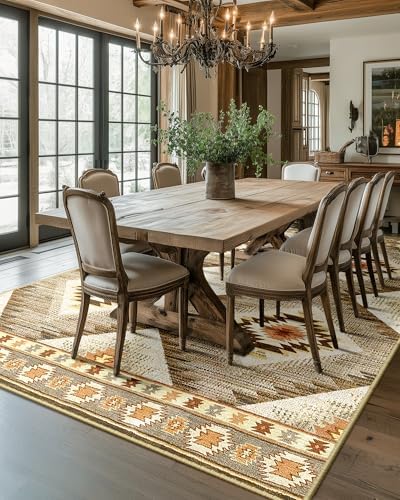 BESTSWEETIE 6'x8' Washable Area Rug for Living Room Bedroom Cream/Camel - Image 6