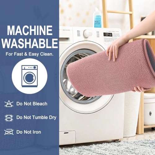 OLANLY Thick Memory Foam Bathroom Rug 36x24, Absorbent Bath Mat, Dusty Rose - Image 6