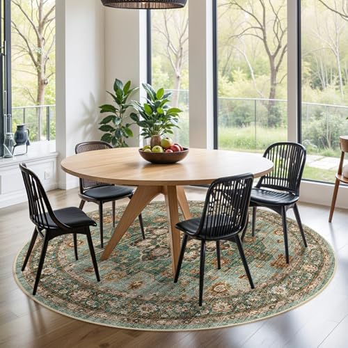 Soft Round Rug 4ft: Washable Circle 4ft Rug with Non Slip Backing Play Room - Image 3