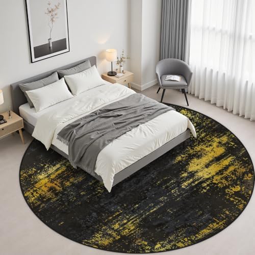 Round Area Rug Living Room: 8 ft Modern Washable Indoor Carpet - Image 3