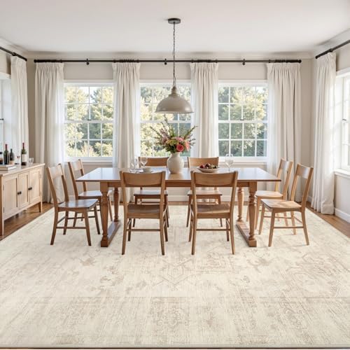 8x10 Area Rugs Living Room: Bedroom Washable Carpet Beige/Brown - Image 3