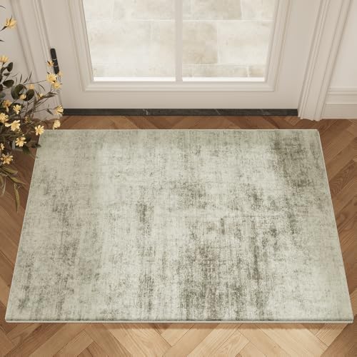 2'x3' Vintage Beige Low Pile Rug, Washable Non-Slip Non-Shed Decor Carpet - Image 7