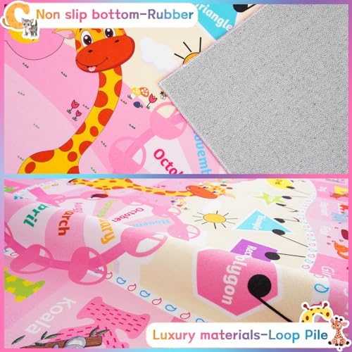 Chicrug 5x7 ABC Kids Rug for Classroom, Washable Non Slip Playroom Play Mat - Image 7