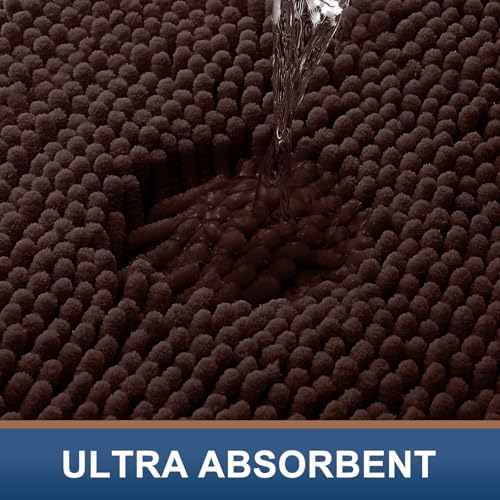 Smiry Bathroom Rugs 30X18, Luxury Chenille Extra Soft Absorbent Bath Mat - Image 4