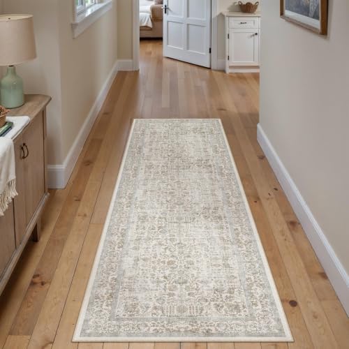 PureCozy Taupe Runner Rug 2x4 Vintage Floral - Image 5