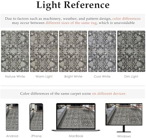 PureCozy Black Small Entryway Rug 2x3 Vintage Traditional Distressed - Image 6