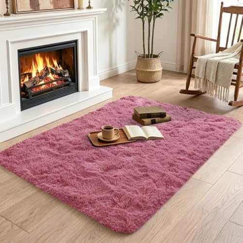 2x3 Blush Fluffy Soft Area Rug Non-Slip for Kids Bedroom Nursery Playroom - Image 4