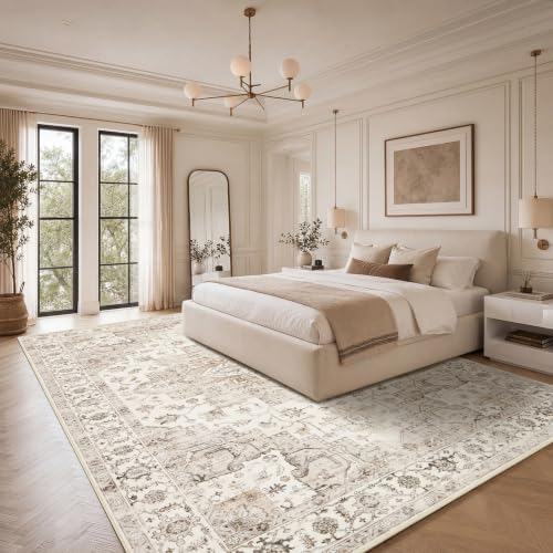 Garvee 10x13 Living Room Rug Large Vintage Boho Beige Washable Area Rug - Image 2
