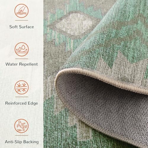 BESTSWEETIE 9'x12' Washable Area Rug for Living Room Bedroom Sage Green - Image 3