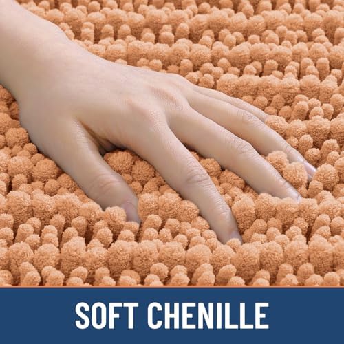 Smiry Bathroom Rugs 24X16, Extra Soft Rubber Backing Chenille Bath Mats - Image 4