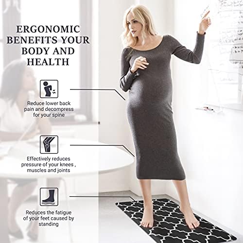 WISELIFE Kitchen Mats and Rugs Cushioned Anti-Fatigue, 17.3"x 28", Black - Image 6