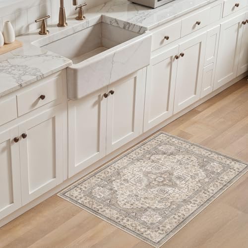 EIEIHOUSE 2x3 Area Rug Washable Vintage Rugs for Living Room Brown/Multi - Image 3