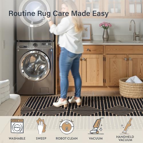 Lahome 3x5 Easy Jute Rugs for Entryway, Black and White Outdoor Rug - Image 5
